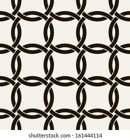 Seamless pattern. Stylish texture with crossing rings. Vector repeating background