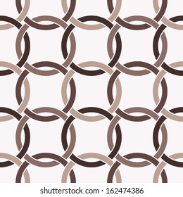 Seamless pattern. Stylish texture with crossing rings. Vector repeating background