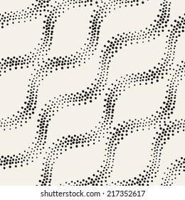 Seamless pattern. Stylish texture with diagonal stripes from circles. Curvature effect