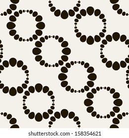 Seamless pattern. Stylish texture with dotted circles. Vector repeating background