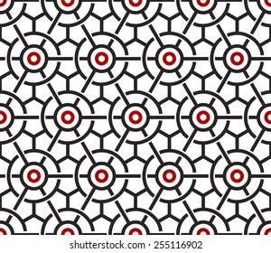 Seamless pattern. Stylish texture in gray and red tones. Repeating geometric shapes.