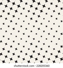 Seamless pattern. Stylish texture with interesting structure from unequal sized stars