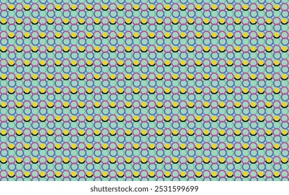 Seamless pattern. Stylish texture with interlacing rings. Vector repeating background
