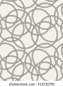 Seamless pattern. Stylish texture with interlacing rings. Vector repeating background
