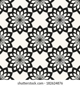 Seamless pattern. Stylish texture with ornate circles. Vector repeating background