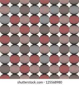 Seamless pattern. Stylish texture with vertical striped circles. Vector repeating background