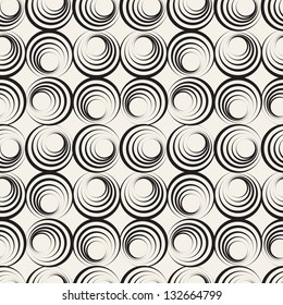 Seamless pattern. Stylish texture with volume rings. Vector repeating background