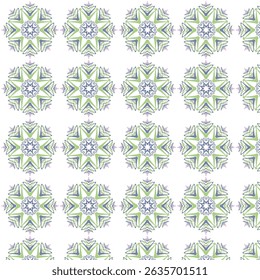 Seamless pattern of stylized abstract flowers in pastel colors