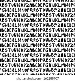 Seamless pattern with stylized alphabet