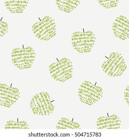 Seamless pattern with stylized apples