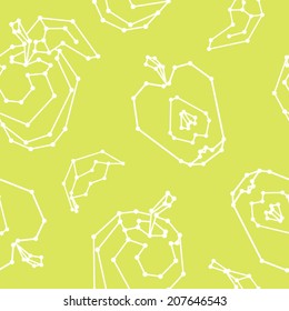 Seamless pattern of stylized apples as compound molecules