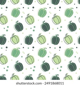 Seamless pattern with stylized bell peppers on a white background. Vector service