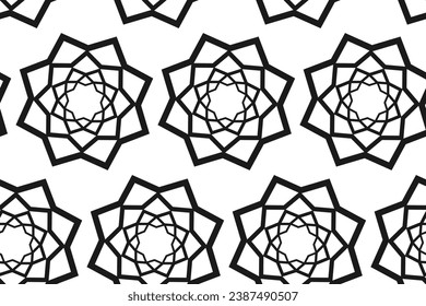 Seamless pattern of stylized blooming lotus flower ornament. Design concept for backdrop or wrapping