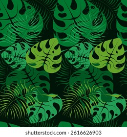 seamless pattern of stylized blue leaves and black lines on a light background, texture Wallpaper