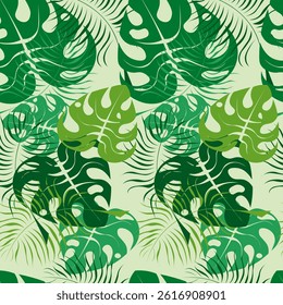 seamless pattern of stylized blue leaves and black lines on a light background, texture Wallpaper