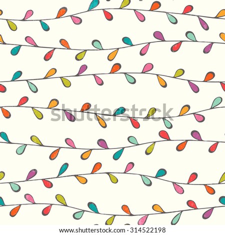 Seamless pattern with stylized branches. Pretty infantile background. EPS10 vector illustration.