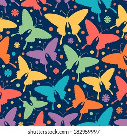 Seamless pattern with stylized butterflies. 
