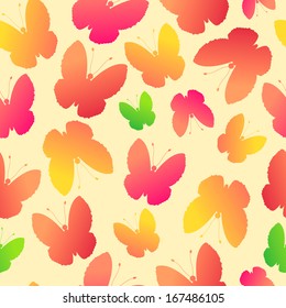 Seamless pattern with stylized butterflies. Can be used to fabric design, wallpaper, decorative paper, web design, etc.