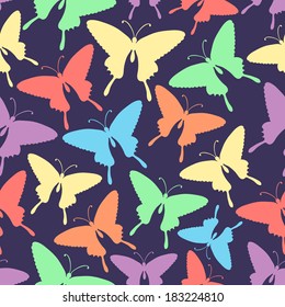 Seamless pattern with stylized butterflies. Can be used to fabric design, wallpaper, decorative paper, web design, etc.