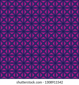 Seamless pattern with stylized celtic geometric ornament in pink, blue and purple colors, vector illuatration