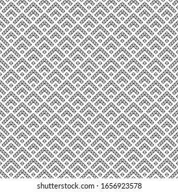 Seamless pattern. Stylized chevrons, rhombuses, triangles ornament. Simple shapes backdrop. Folk wallpaper. Figures background. Tribal motif. Ancient mosaic. Digital paper, textile print, abstract