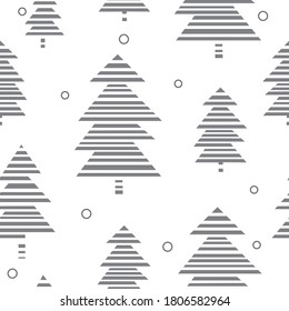 Seamless pattern with stylized Christmas trees. Winter background. Vector illustration.