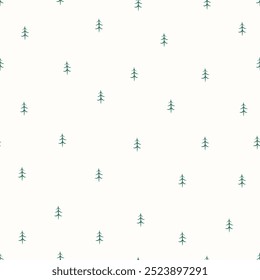 Seamless pattern with stylized christmas trees illustration. 