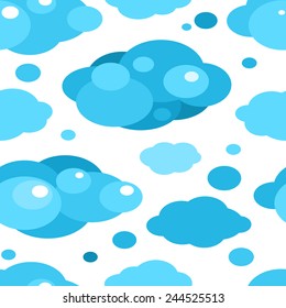 Seamless pattern with stylized clouds