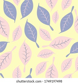 Seamless pattern with stylized colorful  leaves. Endless texture for your design,  fabrics.