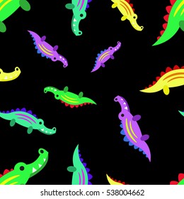 Seamless pattern with stylized crocodiles