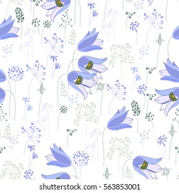 Patrón sin foco con bellezas azules lindas estilizadas.  Textura sin fin para tu diseño, tarjetas de felicitación, anuncios, afiches.