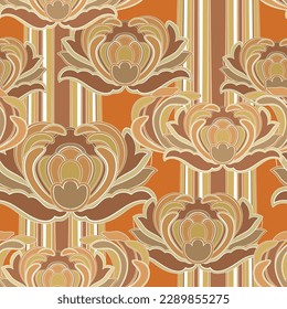 Seamless pattern. Stylized decorative flowers