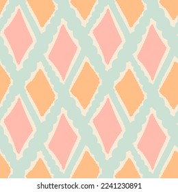 Seamless pattern with stylized ethnic pattern. Hand-drawn illustration.