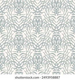 Seamless pattern with stylized ethnic pattern. Hand-drawn illustration. Vector