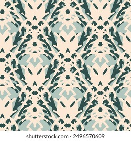 Seamless pattern with stylized ethnic pattern. Hand-drawn illustration. Vector