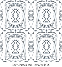 Seamless pattern with stylized ethnic pattern. Hand-drawn illustration.Vector