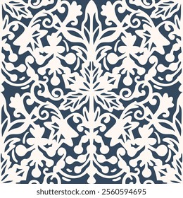 Seamless pattern with stylized ethnic pattern. Hand-drawn illustration. Vector