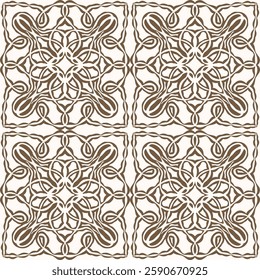 Seamless pattern with stylized ethnic pattern. Hand-drawn illustration. Vector