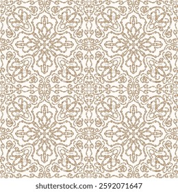 Seamless pattern with stylized ethnic pattern. Hand-drawn illustration. Vector