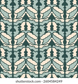 Seamless pattern with stylized ethnic pattern. Hand-drawn illustration. Vector