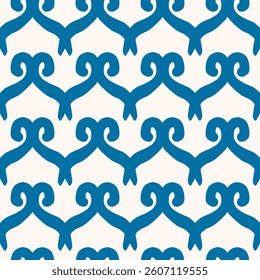 Seamless pattern with stylized ethnic pattern. Hand-drawn illustration. Vector