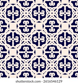 Seamless pattern with stylized ethnic pattern. Hand-drawn illustration. Vector