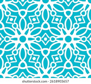 Seamless pattern with stylized ethnic pattern. Hand-drawn illustration. Vector