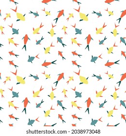 Seamless pattern with stylized fish. Scandinafian cartoon print