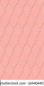 Seamless pattern with a stylized fishing net on a pink background. Vector