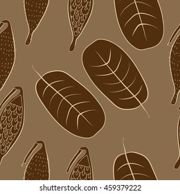 Seamless    pattern of  stylized floral motif, doodles,  spot, stripes, leaves, fruits . Hand drawn.