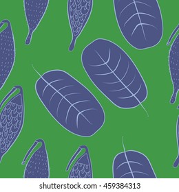 Seamless    pattern of  stylized floral motif, doodles,  spot, stripes, leaves, fruits . Hand drawn.