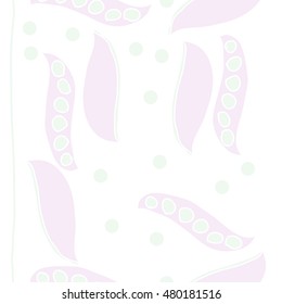Seamless     pattern of  stylized floral motif,  peas . Hand drawn.