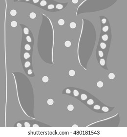 Seamless     pattern of  stylized floral motif,  peas . Hand drawn.