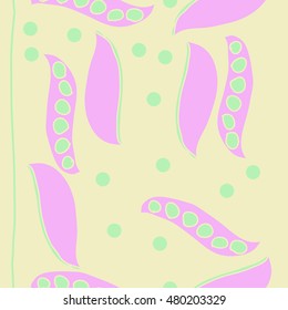 Seamless     pattern of  stylized floral motif,  peas . Hand drawn.